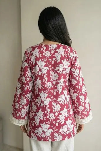 Smrithi Bell Sleeves Short Kurti – Kalyanja